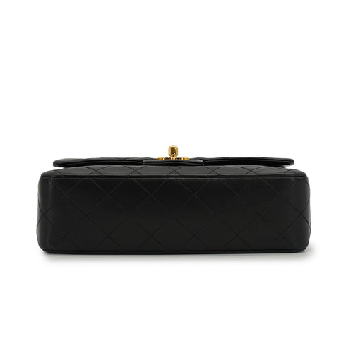 VINTAGE CHANEL CLASSIC FLAP SMALL CHAIN SHOULDER BAG BLACK LAMB SKIN GOLD HARDWARE 90333741