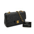 VINTAGE CHANEL CLASSIC FLAP SMALL CHAIN SHOULDER BAG BLACK LAMB SKIN GOLD HARDWARE 90334484