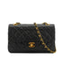 VINTAGE CHANEL CLASSIC FLAP SMALL CHAIN SHOULDER BAG BLACK LAMB SKIN GOLD HARDWARE 90334484