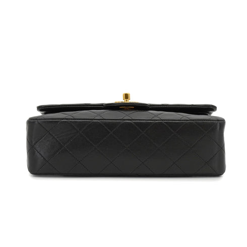 VINTAGE CHANEL CLASSIC FLAP SMALL CHAIN SHOULDER BAG BLACK LAMB SKIN GOLD HARDWARE 90334484