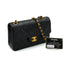 VINTAGE CHANEL CLASSIC FLAP SMALL CHAIN SHOULDER BAG BLACK LAMB SKIN GOLD HARDWARE 90335137