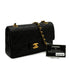 VINTAGE CHANEL CLASSIC FLAP SMALL CHAIN SHOULDER BAG BLACK LAMB SKIN GOLD HARDWARE 90335138
