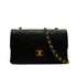 VINTAGE CHANEL CLASSIC FLAP SMALL CHAIN SHOULDER BAG BLACK LAMB SKIN GOLD HARDWARE 90335138