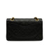 VINTAGE CHANEL CLASSIC FLAP SMALL CHAIN SHOULDER BAG BLACK LAMB SKIN GOLD HARDWARE 90335138