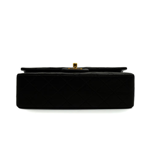 VINTAGE CHANEL CLASSIC FLAP SMALL CHAIN SHOULDER BAG BLACK LAMB SKIN GOLD HARDWARE 90335138