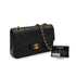 VINTAGE CHANEL CLASSIC FLAP SMALL CHAIN SHOULDER BAG BLACK LAMB SKIN GOLD HARDWARE 90335139