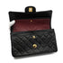 VINTAGE CHANEL CLASSIC FLAP SMALL CHAIN SHOULDER BAG BLACK LAMB SKIN GOLD HARDWARE 90335139