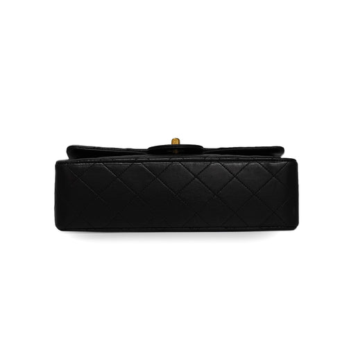VINTAGE CHANEL CLASSIC FLAP SMALL CHAIN SHOULDER BAG BLACK LAMB SKIN GOLD HARDWARE 90335142