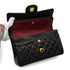 VINTAGE CHANEL CLASSIC FLAP SMALL CHAIN SHOULDER BAG BLACK LAMB SKIN GOLD HARDWARE 90335142
