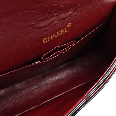 VINTAGE CHANEL CLASSIC FLAP SMALL CHAIN SHOULDER BAG BLACK LAMB SKIN GOLD HARDWARE 90335142