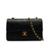 VINTAGE CHANEL CLASSIC FLAP SMALL CHAIN SHOULDER BAG BLACK LAMB SKIN GOLD HARDWARE 90335783