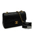 VINTAGE CHANEL CLASSIC FLAP SMALL CHAIN SHOULDER BAG BLACK LAMB SKIN GOLD HARDWARE 90335783