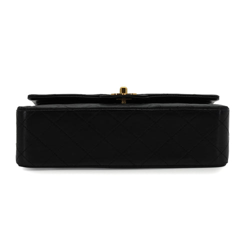 VINTAGE CHANEL CLASSIC FLAP SMALL CHAIN SHOULDER BAG BLACK LAMB SKIN GOLD HARDWARE 90336790