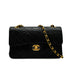 VINTAGE CHANEL CLASSIC FLAP SMALL CHAIN SHOULDER BAG BLACK LAMB SKIN GOLD HARDWARE 90337657