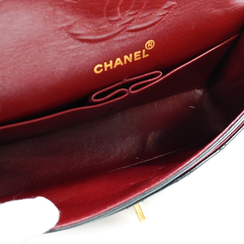 VINTAGE CHANEL CLASSIC FLAP SMALL CHAIN SHOULDER BAG BLACK LAMB SKIN GOLD HARDWARE 90337657
