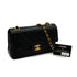 VINTAGE CHANEL CLASSIC FLAP SMALL CHAIN SHOULDER BAG BLACK LAMB SKIN GOLD HARDWARE 90339651