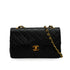VINTAGE CHANEL CLASSIC FLAP SMALL CHAIN SHOULDER BAG BLACK LAMB SKIN GOLD HARDWARE 90339651