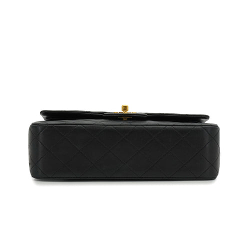 VINTAGE CHANEL CLASSIC FLAP SMALL CHAIN SHOULDER BAG BLACK LAMB SKIN GOLD HARDWARE 90339661
