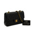 VINTAGE CHANEL CLASSIC FLAP SMALL CHAIN SHOULDER BAG BLACK LAMB SKIN GOLD HARDWARE 90339662