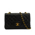 VINTAGE CHANEL CLASSIC FLAP SMALL CHAIN SHOULDER BAG BLACK LAMB SKIN GOLD HARDWARE 90339662