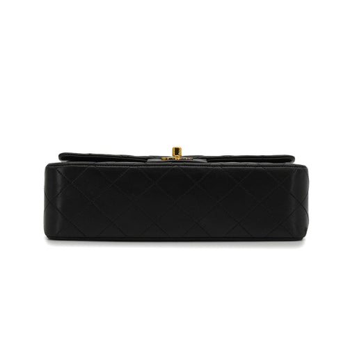 VINTAGE CHANEL CLASSIC FLAP SMALL CHAIN SHOULDER BAG BLACK LAMB SKIN GOLD HARDWARE 90339662