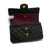 VINTAGE CHANEL CLASSIC FLAP SMALL CHAIN SHOULDER BAG BLACK LAMB SKIN GOLD HARDWARE 90339662