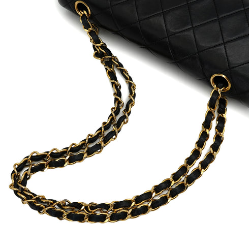 VINTAGE CHANEL CLASSIC FLAP SMALL CHAIN SHOULDER BAG BLACK LAMB SKIN GOLD HARDWARE 90339831