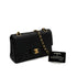 VINTAGE CHANEL CLASSIC FLAP SMALL CHAIN SHOULDER BAG BLACK LAMB SKIN GOLD HARDWARE 90339831