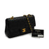 VINTAGE CHANEL CLASSIC FLAP SMALL CHAIN SHOULDER BAG BLACK LAMB SKIN GOLD HARDWARE 90339833