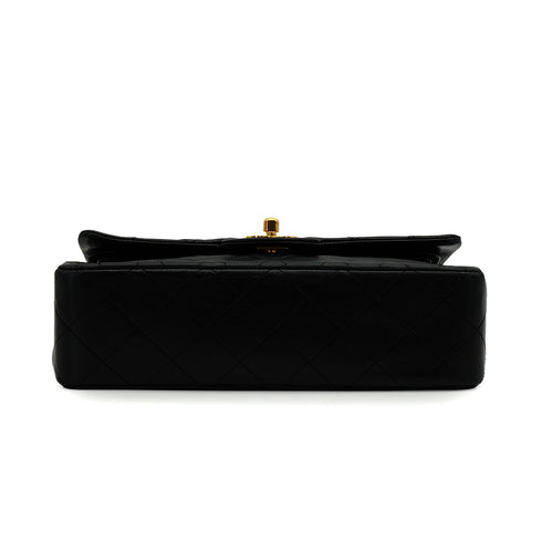 VINTAGE CHANEL CLASSIC FLAP SMALL CHAIN SHOULDER BAG BLACK LAMB SKIN GOLD HARDWARE 90339833