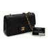 VINTAGE CHANEL CLASSIC FLAP SMALL CHAIN SHOULDER BAG BLACK LAMB SKIN GOLD HARDWARE 90339945