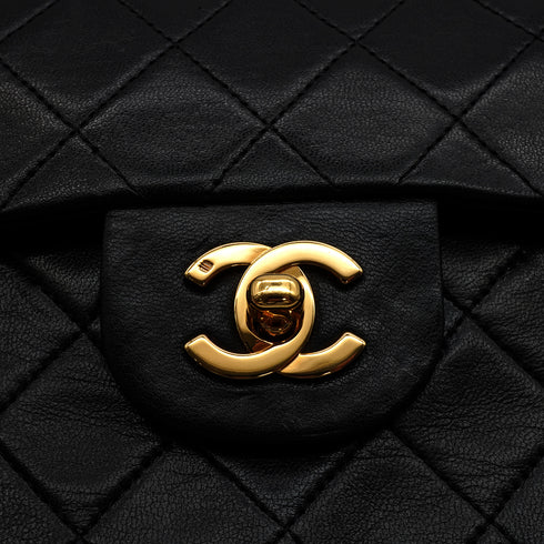 VINTAGE CHANEL CLASSIC FLAP SMALL CHAIN SHOULDER BAG BLACK LAMB SKIN GOLD HARDWARE 90339945