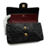 VINTAGE CHANEL CLASSIC FLAP SMALL CHAIN SHOULDER BAG BLACK LAMB SKIN GOLD HARDWARE 90339945