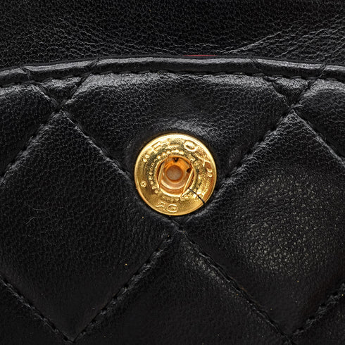 VINTAGE CHANEL CLASSIC FLAP SMALL CHAIN SHOULDER BAG BLACK LAMB SKIN GOLD HARDWARE 90339945