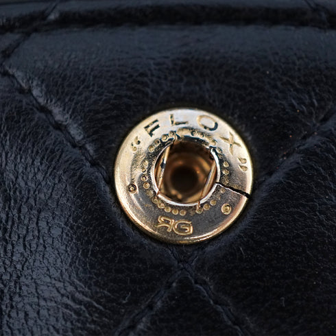 VINTAGE CHANEL CLASSIC FLAP SMALL CHAIN SHOULDER BAG BLACK LAMB SKIN GOLD HARDWARE 90340505