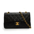 VINTAGE CHANEL CLASSIC FLAP SMALL CHAIN SHOULDER BAG BLACK LAMB SKIN GOLD HARDWARE 90340505