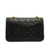 VINTAGE CHANEL CLASSIC FLAP SMALL CHAIN SHOULDER BAG BLACK LAMB SKIN GOLD HARDWARE 90340505