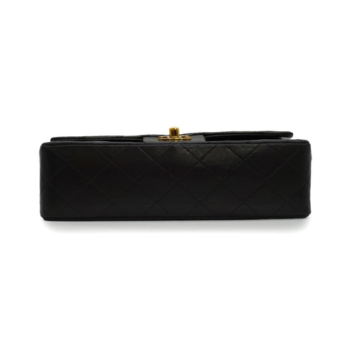 VINTAGE CHANEL CLASSIC FLAP SMALL CHAIN SHOULDER BAG BLACK LAMB SKIN GOLD HARDWARE 90340505