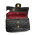 VINTAGE CHANEL CLASSIC FLAP SMALL CHAIN SHOULDER BAG BLACK LAMB SKIN GOLD HARDWARE 90340505