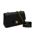 VINTAGE CHANEL CLASSIC FLAP SMALL CHAIN SHOULDER BAG BLACK LAMB SKIN GOLD HARDWARE 90340507