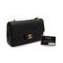 VINTAGE CHANEL CLASSIC FLAP SMALL CHAIN SHOULDER BAG BLACK LAMB SKIN GOLD HARDWARE 90341446