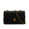 VINTAGE CHANEL CLASSIC FLAP SMALL CHAIN SHOULDER BAG BLACK LAMB SKIN GOLD HARDWARE 90341446