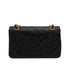 VINTAGE CHANEL CLASSIC FLAP SMALL CHAIN SHOULDER BAG BLACK LAMB SKIN GOLD HARDWARE 90341446