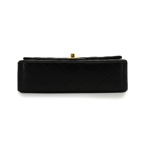 VINTAGE CHANEL CLASSIC FLAP SMALL CHAIN SHOULDER BAG BLACK LAMB SKIN GOLD HARDWARE 90341446
