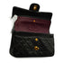 VINTAGE CHANEL CLASSIC FLAP SMALL CHAIN SHOULDER BAG BLACK LAMB SKIN GOLD HARDWARE 90341839