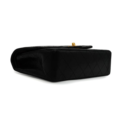 VINTAGE CHANEL CLASSIC FLAP SMALL CHAIN SHOULDER BAG BLACK LAMB SKIN GOLD HARDWARE 90341859