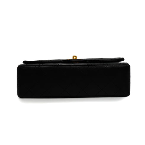 VINTAGE CHANEL CLASSIC FLAP SMALL CHAIN SHOULDER BAG BLACK LAMB SKIN GOLD HARDWARE 90341859
