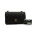 VINTAGE CHANEL CLASSIC FLAP SMALL CHAIN SHOULDER BAG BLACK LAMB SKIN GOLD HARDWARE 90341901