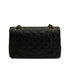 VINTAGE CHANEL CLASSIC FLAP SMALL CHAIN SHOULDER BAG BLACK LAMB SKIN GOLD HARDWARE 90341901