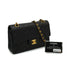 VINTAGE CHANEL CLASSIC FLAP SMALL CHAIN SHOULDER BAG BLACK LAMB SKIN GOLD HARDWARE 90343237